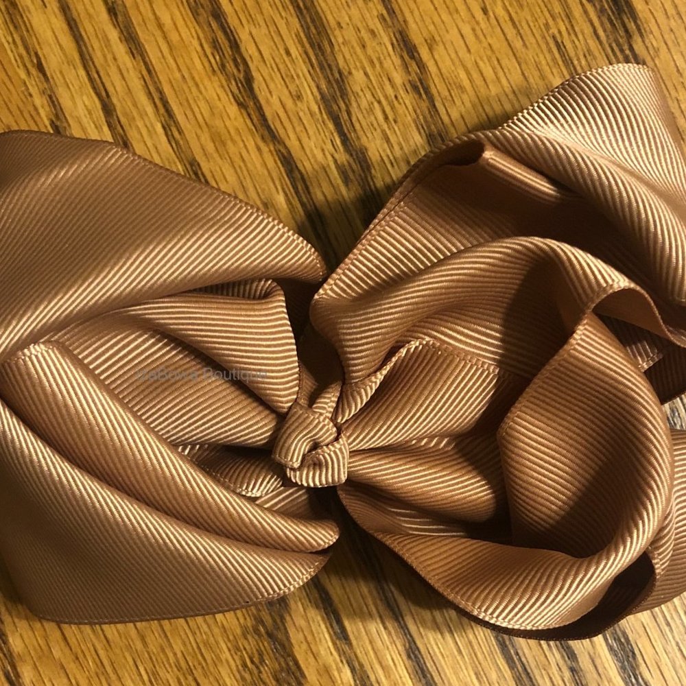 Brown 6" Double Stacked Boutique Bows  -kids-  (2)  5B1793 Handmade NWT Boutique